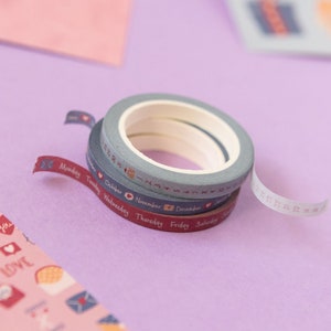 Red Vintage Washi Tape Samples Decorative Tape for Crafts Cute Planner  Decorations Embellishments for Journaling 1 Meter 
