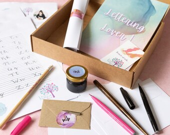 Lettering Beginner Set, Calligraphy Starter Kit, Brush Pen Lettering, Dip Pen Supplies