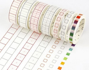 To Do list washi tape, school supplies, Check Box, bullet journal accessories, check list, productivity, rainbow washi, squared washi tape