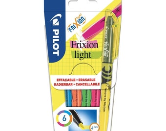 Frixion Light Fluorescent Erasable Highlighters, Pilot Pens, Neon Heat Sensitive Ink