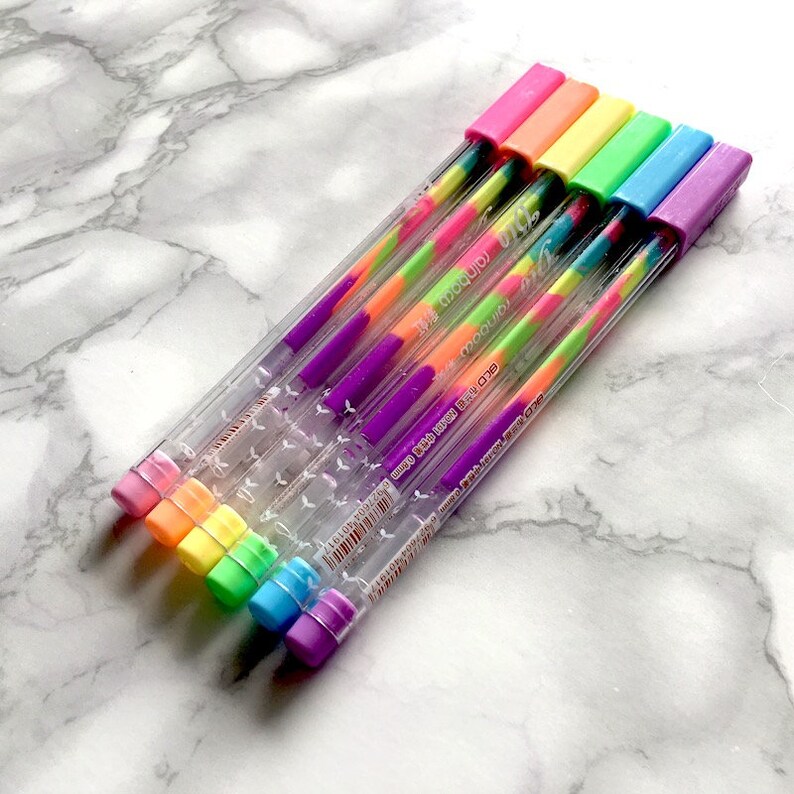 kawaii planner pen school supplies BUJO stationery colour change ink Rainbow gel pen bullet journal