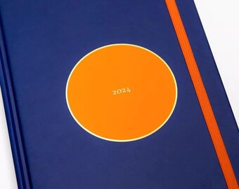 2024 Diary - Contrast Navy and Orange, Yop & Tom, A5 Hardcover