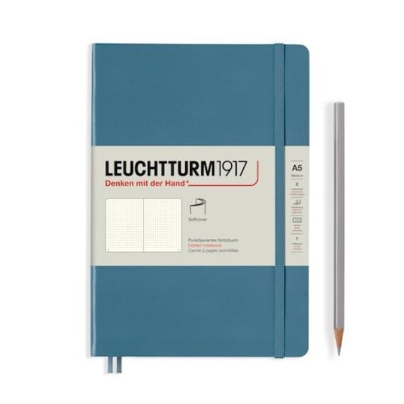 Leuchtturm 1917 Stone Blue Softcover A5 Dot Grid Notebook Bullet