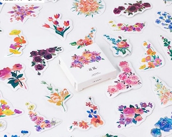 flower stickers, floral stickers, school supplies, bullet journal accessories, planner stickers, back to school, scrap book, journal sticker