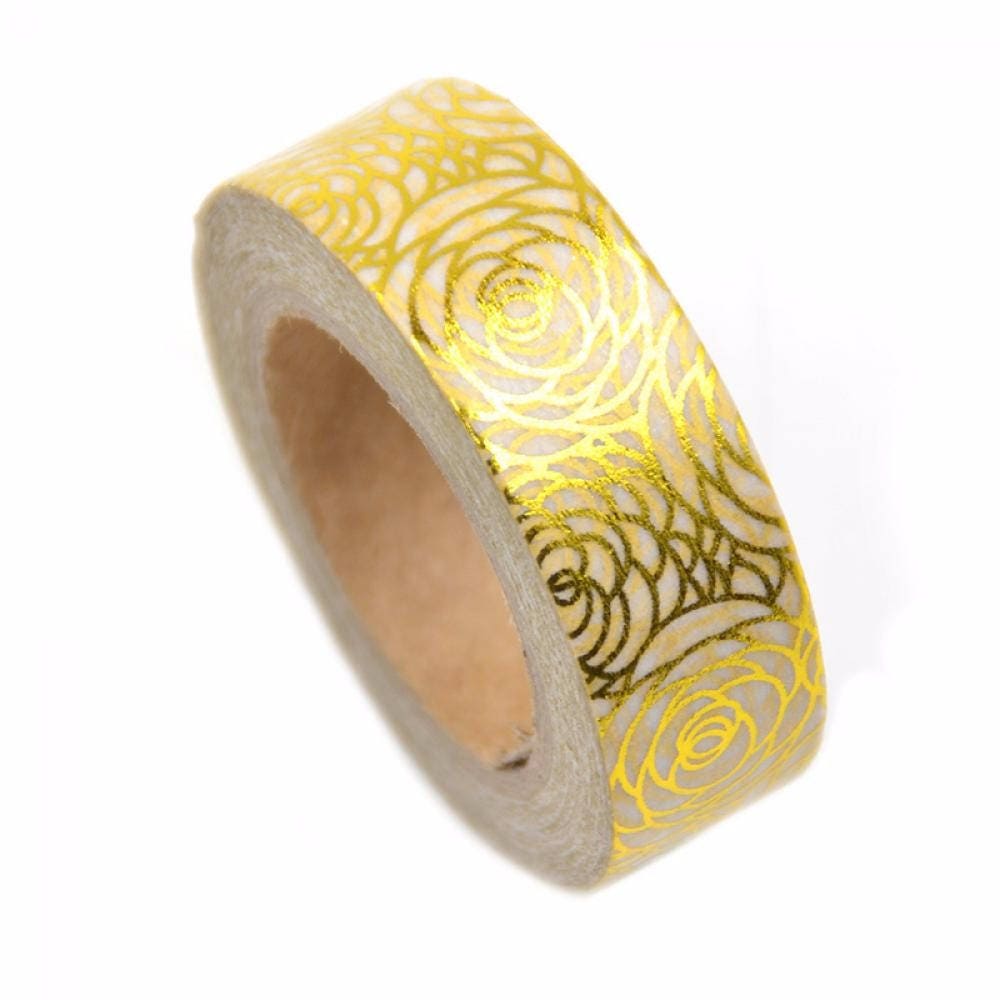 Gold rose tape rose gold metallic washi tape adhesive tape Etsy