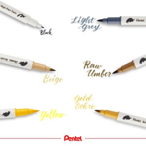 Pentel Brush Sign Pen Twin Tip, Brush Lettering Pens, Journal Supplies, Cute stationary image 4