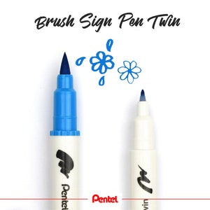 Pentel Brush Sign Pen Twin Tip, Brush Lettering Pens, Journal Supplies, Cute stationary image 7