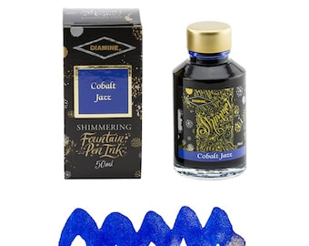 Cobalt Jazz Diamine Shimmering Fountain Pen Ink 50ml