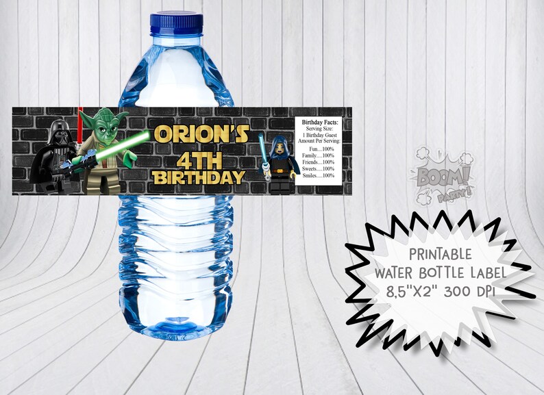 Printable Scooby Doo Personalized Birthday Water Bottle Label Set of 5