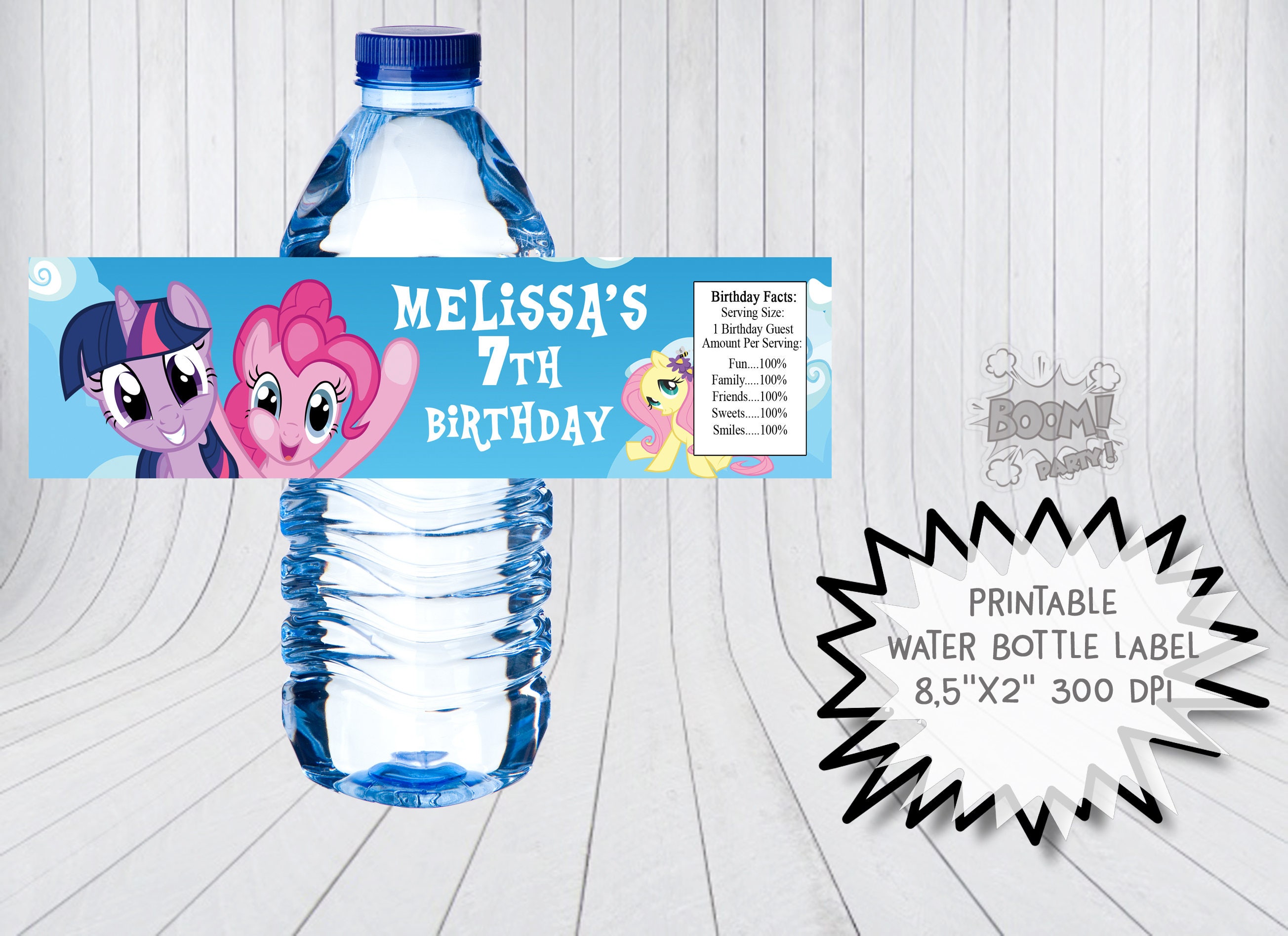 My Little Pony water bottle labels My little pony birthday