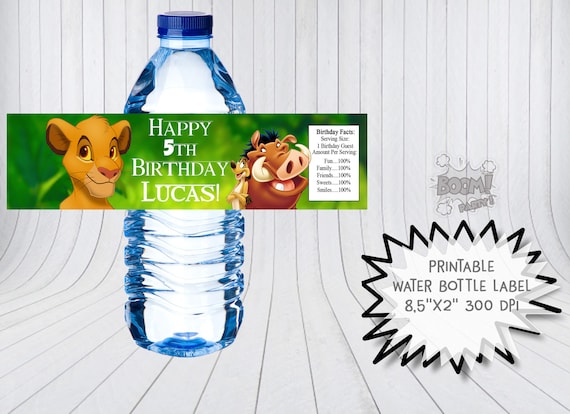 Lion King water bottle labels Printable bottle labels Lion | Etsy