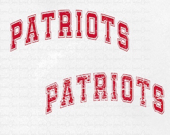 Patriots fotbollslag SVG PNG, Varsity-typsnitt (digitala filer)