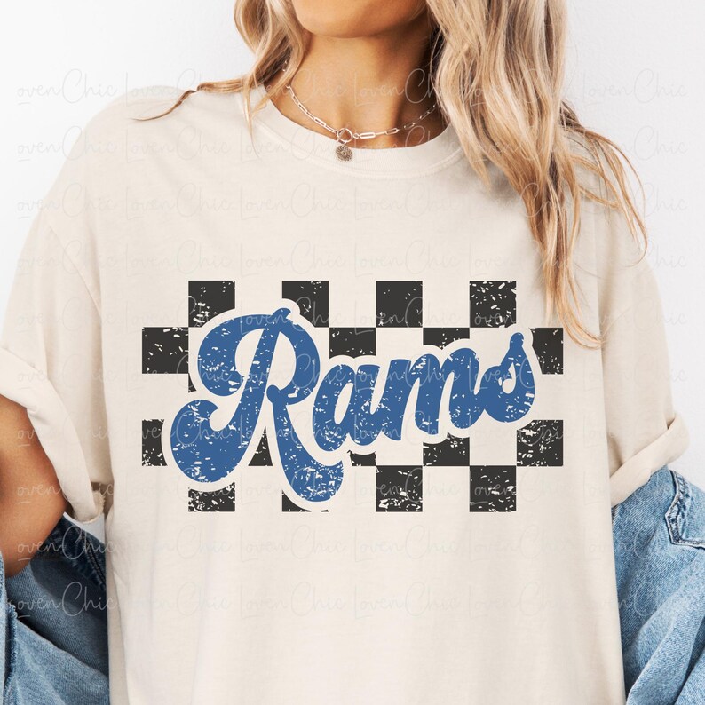 Rams Checkered SVG PNG, Retro Rams Shirt Design, School Mascot, Team ...