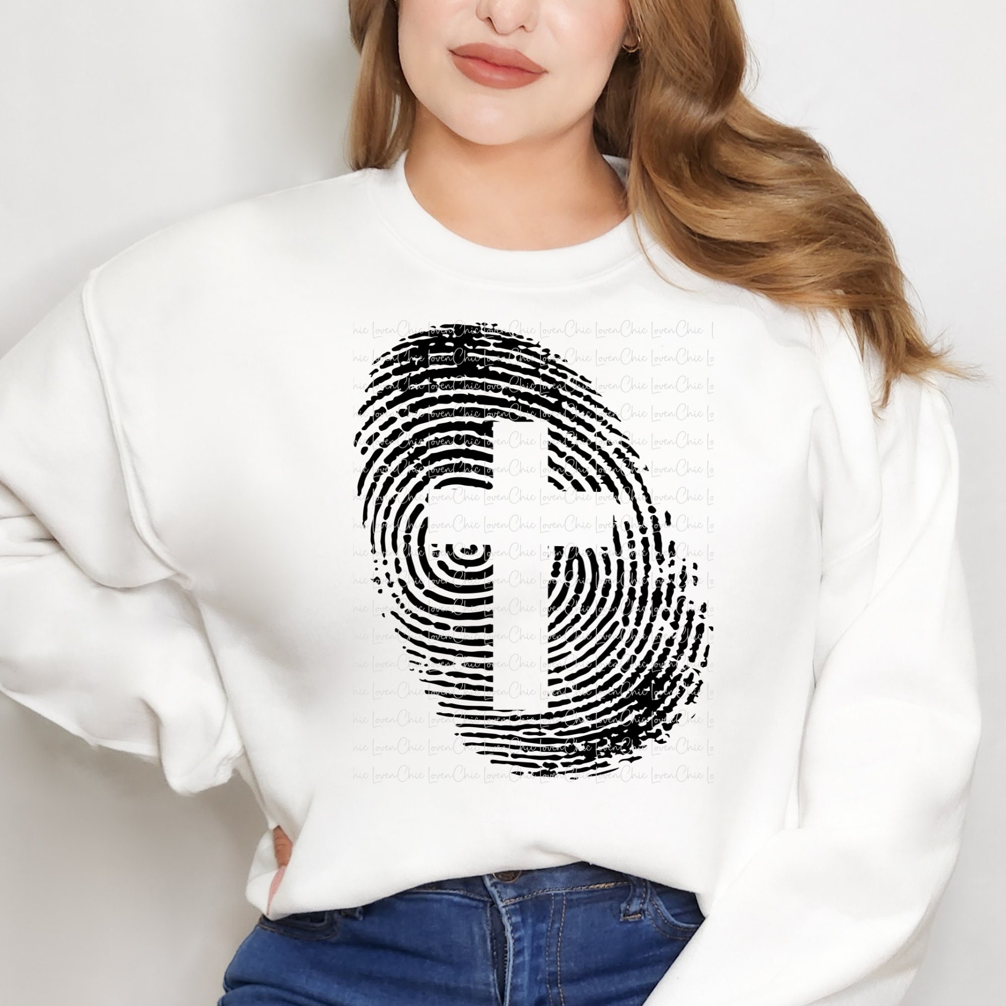 Cross svg png finger print identity in christ shirt design cutting file