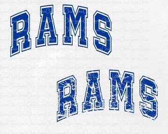 Rams Football Team SVG, PNG, Varsity Font (Digital Download)