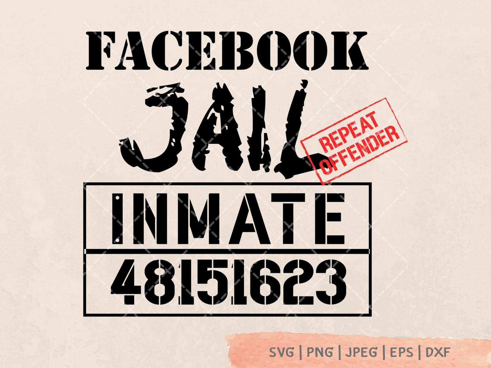 Facebook Jail Inmate Freedom of Speech Media Mob SVG - Etsy