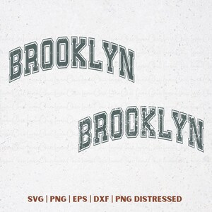 Brooklyn Distressed Varsity SVG PNG, New York Png, Sport Download digitale