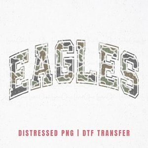 Camo Eagles PNG, Eagle Camouflage Distressed Png, Old School Camo Shirt Design