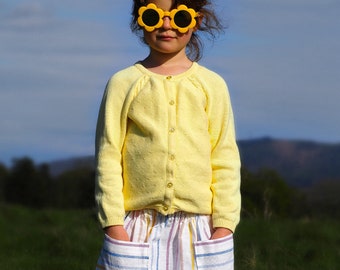 Jupe arc-en-ciel en lin pour fille - Jupe en lin à rayures - Jupe en lin écologique - Vêtements en lin pour enfants