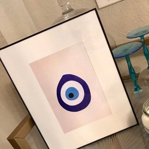 Blue Evil Eye Art Print- Turkish/Greek Symbol for Good Luck and Protection