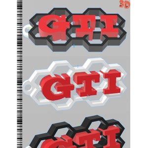 GTI Keychain Digital Model 3D Print Stl/Mf Files