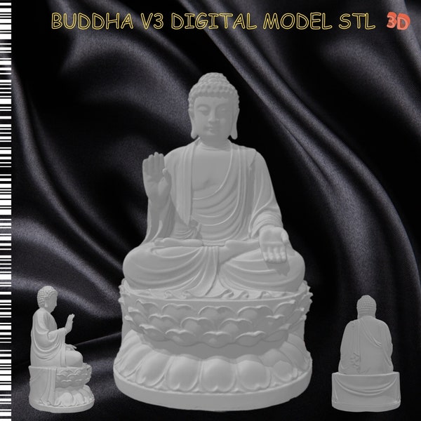 Buddha Statue v3 3D Model Printer Stl File