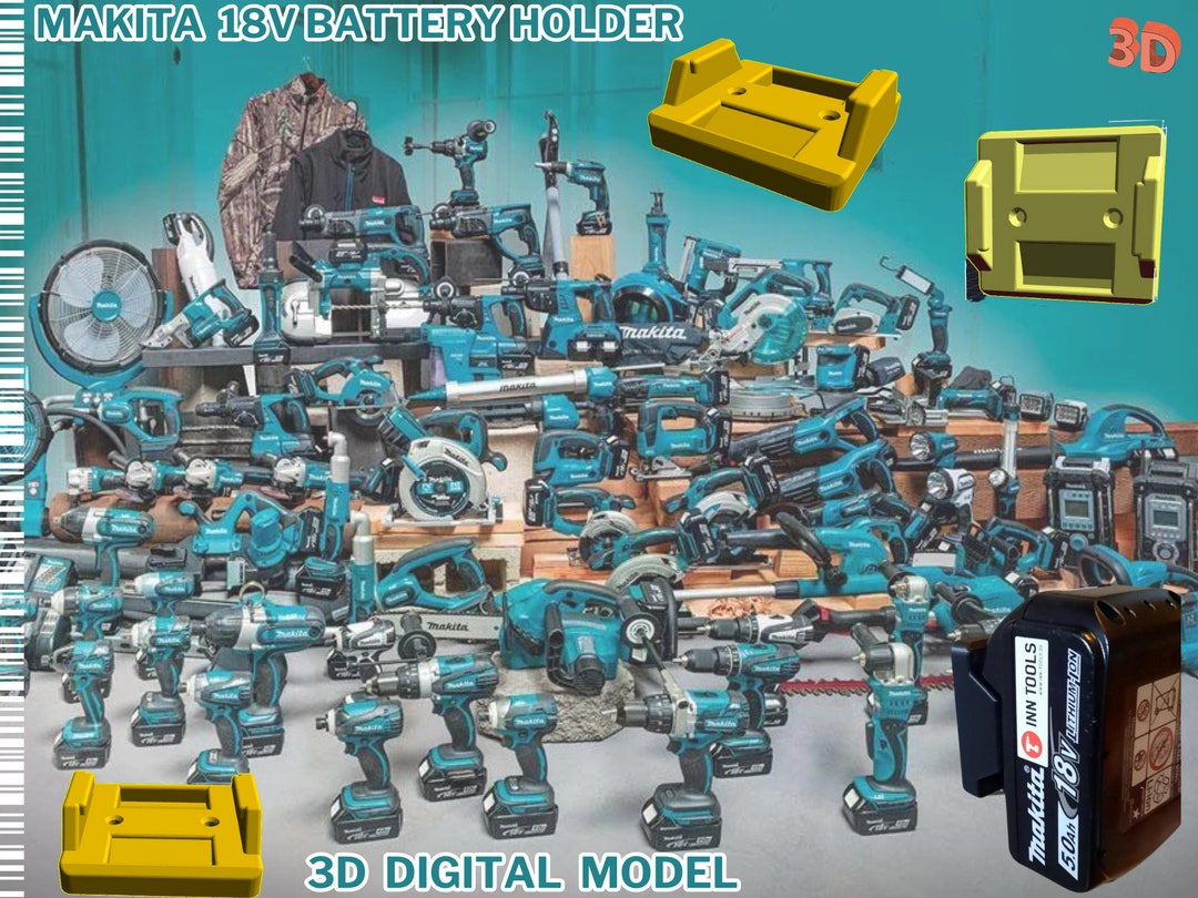 Makita 18V Battery Hangers Tool Mount 3D Digital Model Stl Etsy