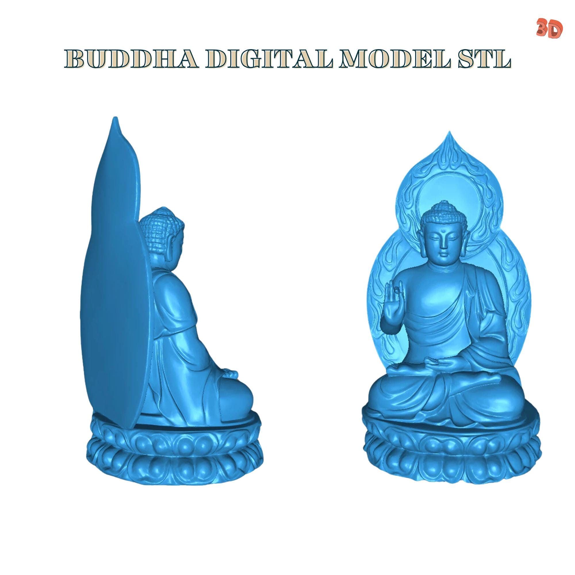 Buddha Statue V2 3D Printer Model Stl Printable File - Etsy