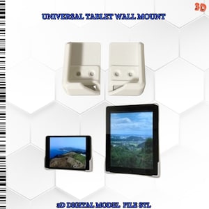 Universal Tablet Wall Mount M4 Screws Stl Digital Model File