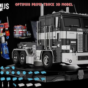 Optimus Prime Truck 3D Model Print MultiParts 3D Stl File