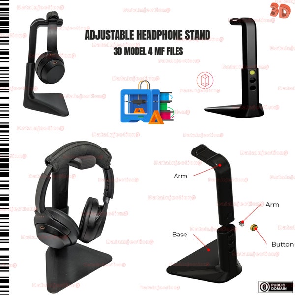 Headphone Stander Holder 3D Model Printer MfFile