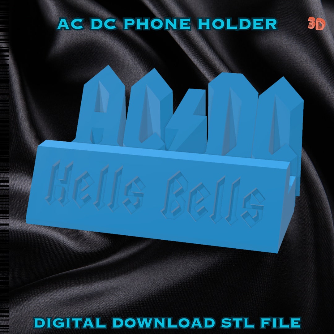 Ac Dc Phone Holder 3D Digital Model Stl File - Etsy