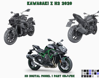 Kawasaki Z H2 2020 Bike 3D Digital Model Files