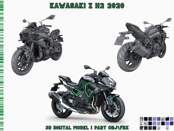 Kawasaki Z H2 2020 Bike 3D Digital Model Files