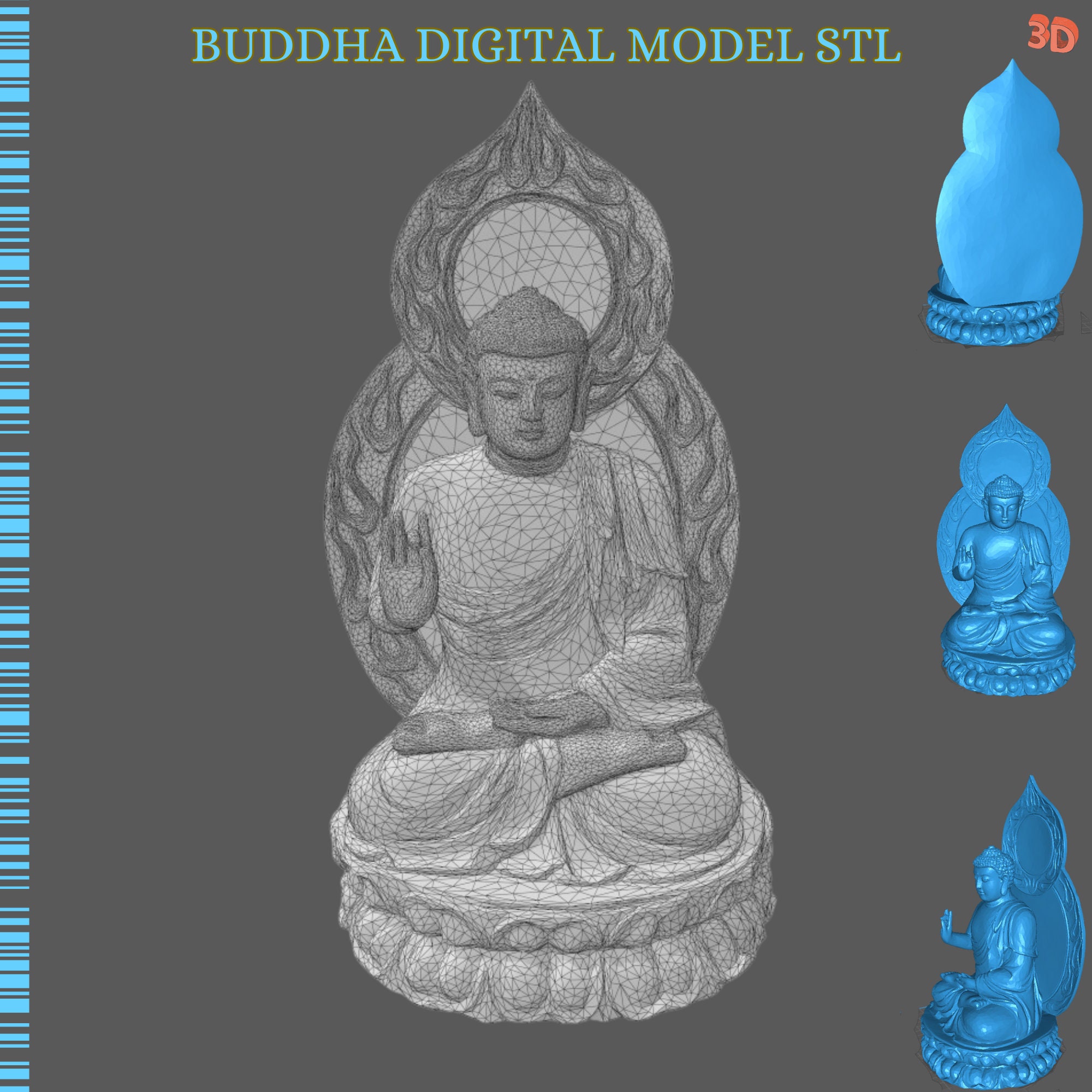 Buddha Statue V2 3D Model Printer Stl File - Etsy