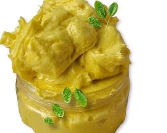 Manteca de karité africana batida amarilla/ Sin refinar, 8 oz