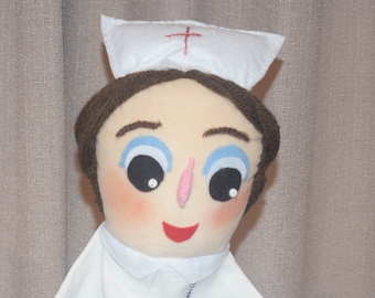 little nurse,hand made puppet for role play for lessons,pretended play