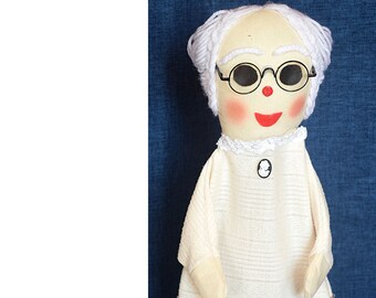 Grandmother puppet for adults, for school for stories handmade, saying fairy tales when you go to bed