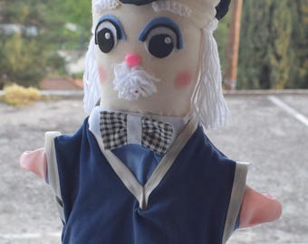 Grandfather Hand Puppet for Storytelling, Handmade Waldorf Inspired Professional Puppet, Educational Theater Toy