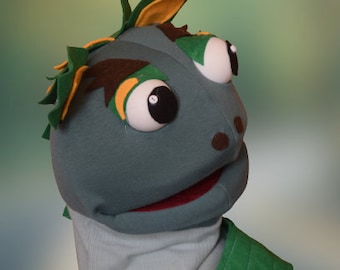 Dragon of fears a small muppet type puppet for playing educational use ideal for emotional training