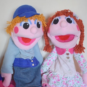 Geschwister Handpuppen Set | Junge und Mädchen Muppet 60cm | Lernspielzeug für Therapie | Handgemacht