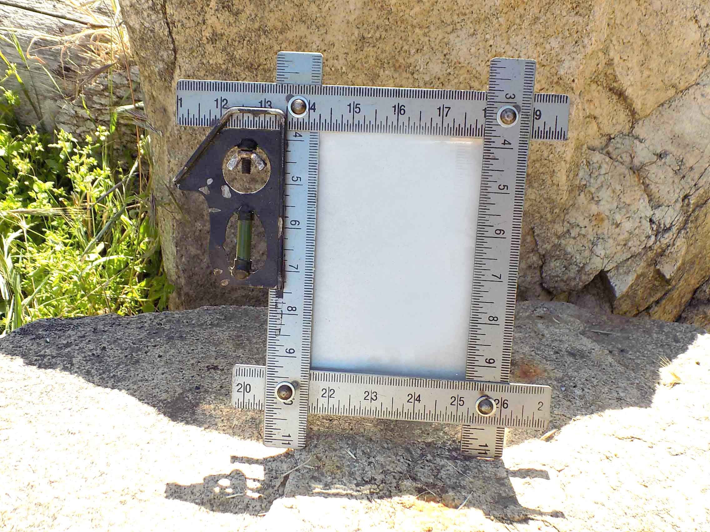 Metal Ruler And Level Picture Frame Silver Tone Vintage Home Decor Man Cave