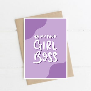 To My Favourite Girl Boss | Funny Girlfriends Purple Greeting Card