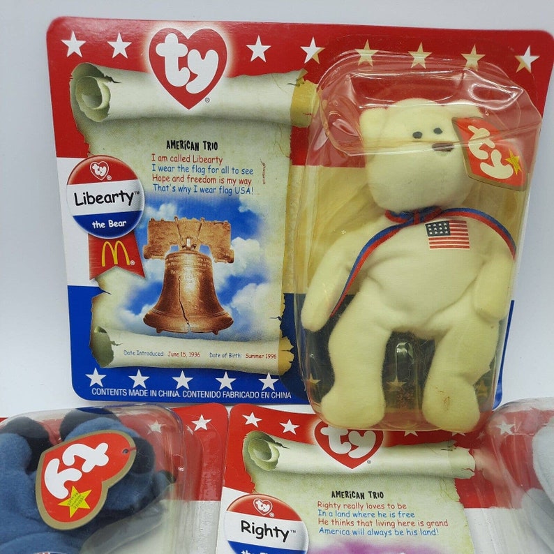 Mcdonalds TY 2000 Teenie Beanie Babies AMERICAN TRIO Complete Set of 3
