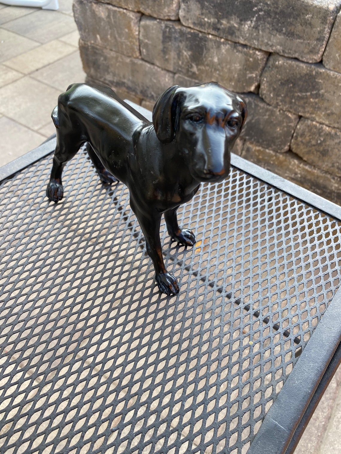 Black Labrador Metal Figurine Etsy