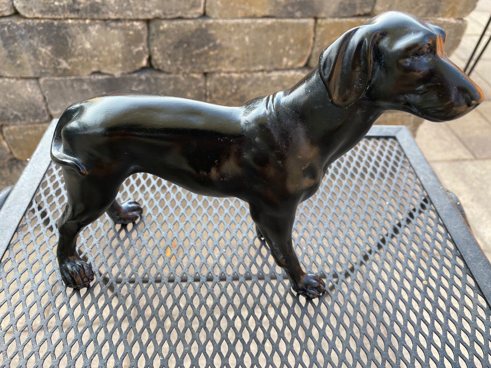 Black Labrador Metal Figurine Etsy