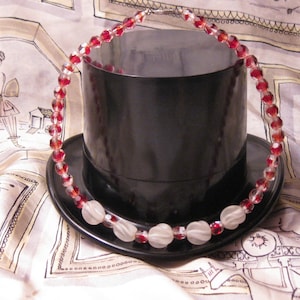 Vintage Cranberry Glass Choker image 1