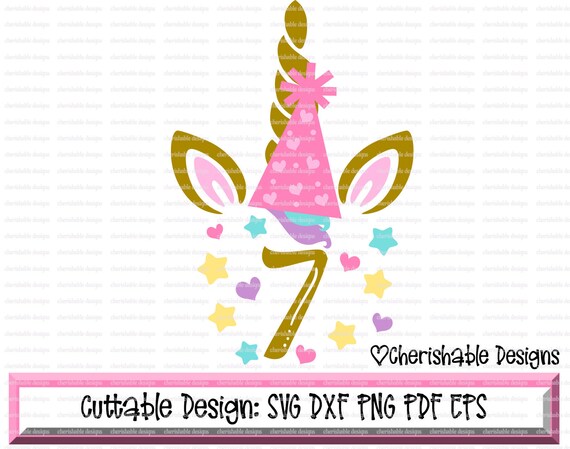 Download Unicorn Birthday Svg Birthday Svg Seven Birthday Svg 7th Etsy