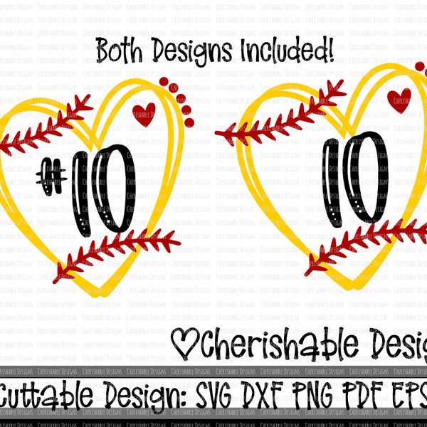 Softball Svg, Softball #10 Svg, Softball Cutting file, heart frame Softball, Softball dxf pattern, svg pattern, clipart instant download