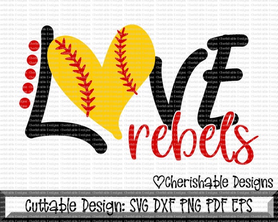 Softball Svg Rebels Softball Cutting File Baseball Svg Etsy